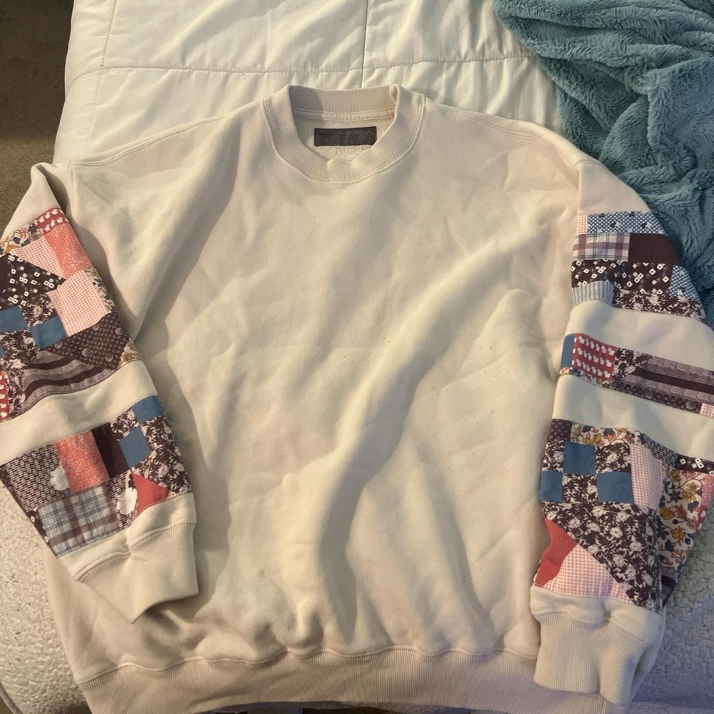 Abercrombie & Fitch Cream Patchwork Crewneck